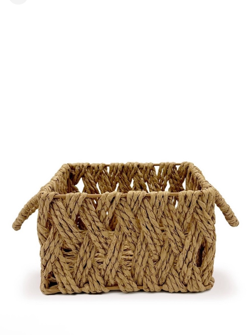 New Target Bullseye Playground Small Woven Rustic Square Basket w/ Handles